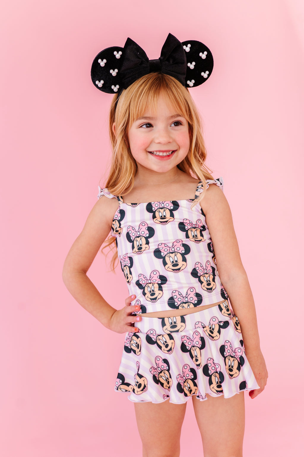 Purple Stripe Minnie | TWO-PIECE Skirted Suit