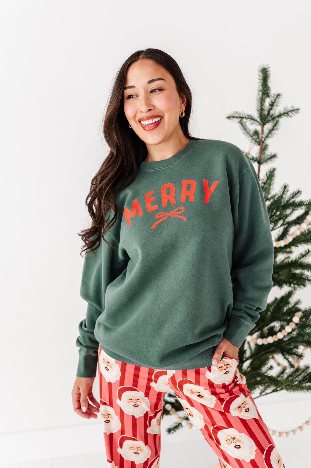 Merry | (GREEN) FULL LENGTH SWEATSHIRT