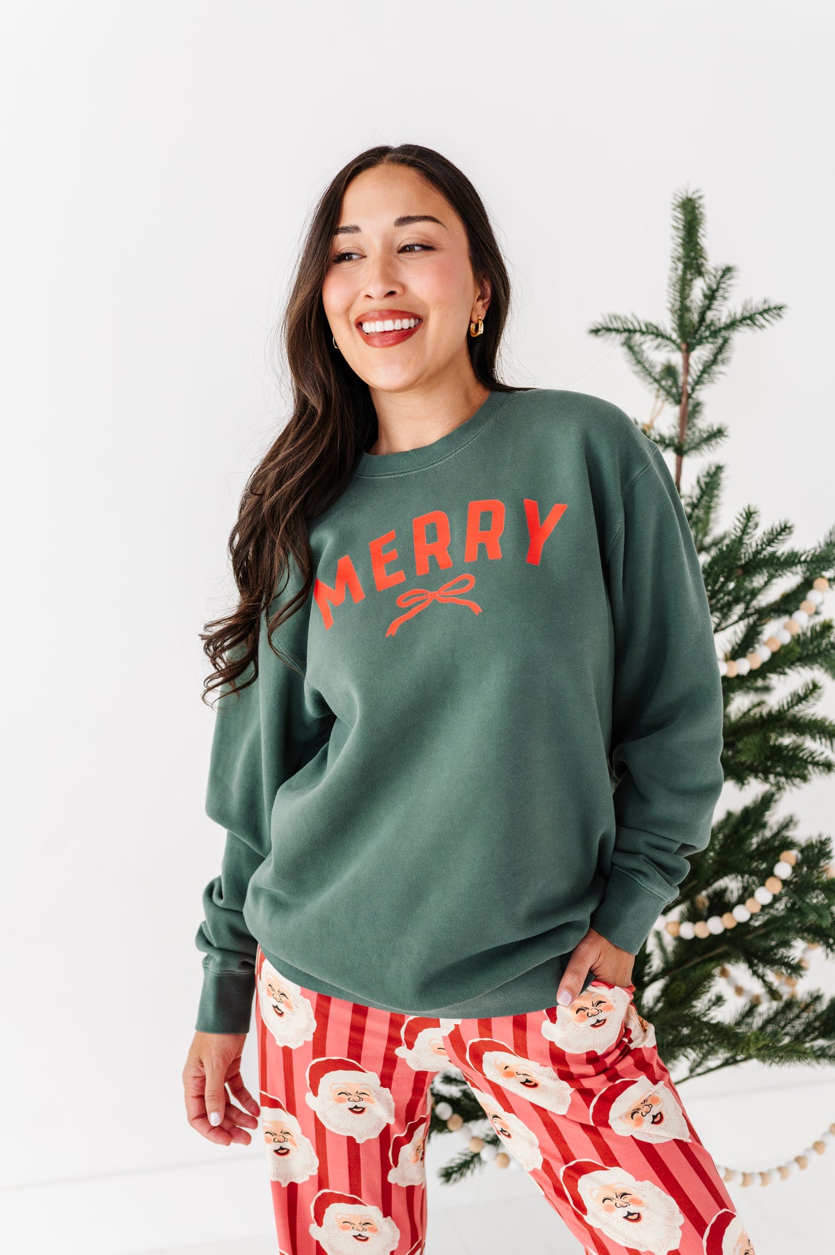 Merry | (GREEN) FULL LENGTH SWEATSHIRT
