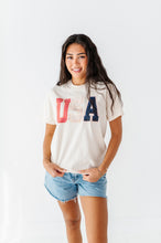 Load image into Gallery viewer, Patchwork USA | ADULT tees (*CROP + FULL LENGTH HERE)