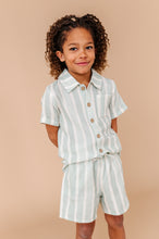 Load image into Gallery viewer, Mint Bay Stripes | BOYS LINEN SET