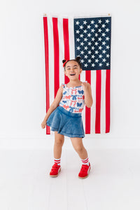 Red, White + BOW | Ribbed Tank