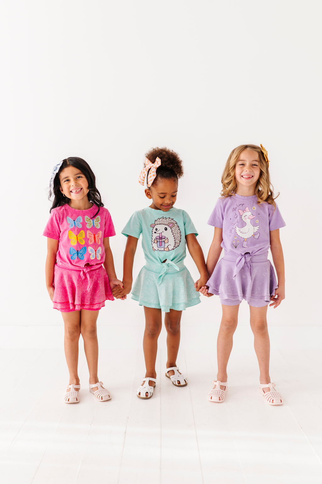 Butterflies | Pink Vintage Front-Tie Tee