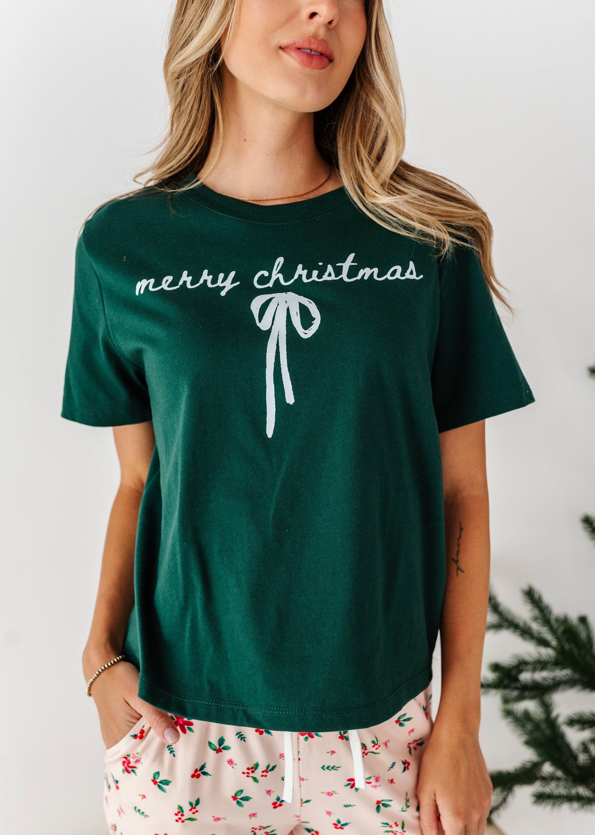 Merry Christmas Bow | (GREEN) ADULT (Both CROP + FULL LENGTH listed here!)