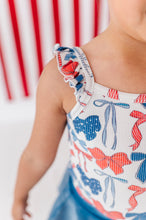 Load image into Gallery viewer, Red, White + BOW | Ribbed Tank