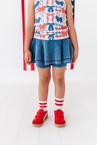 Red, White + BOW | Ribbed Tank