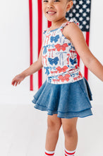 Load image into Gallery viewer, Red, White + BOW | Ribbed Tank