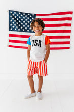 Load image into Gallery viewer, RED Spangled Stripes | BOY SHORTS