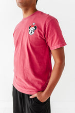 Load image into Gallery viewer, Green Outline Santa Mickey | ADULT RED Full Length TEE