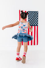 Load image into Gallery viewer, Red, White + BOW | Ribbed Tank