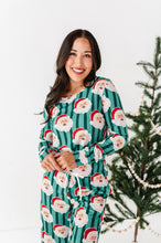 Load image into Gallery viewer, GREEN Santa Stripes | WOMEN'S Long Sleeve Top