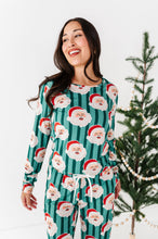 Load image into Gallery viewer, GREEN Santa Stripes | WOMEN'S Long Sleeve Top