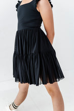 Load image into Gallery viewer, Solid Black | KIDS Ruffle Mesh Dress