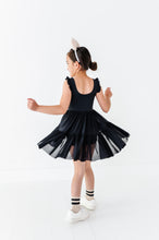 Load image into Gallery viewer, Solid Black | KIDS Ruffle Mesh Dress