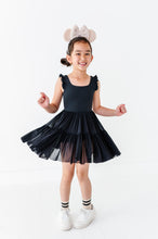 Load image into Gallery viewer, Solid Black | KIDS Ruffle Mesh Dress