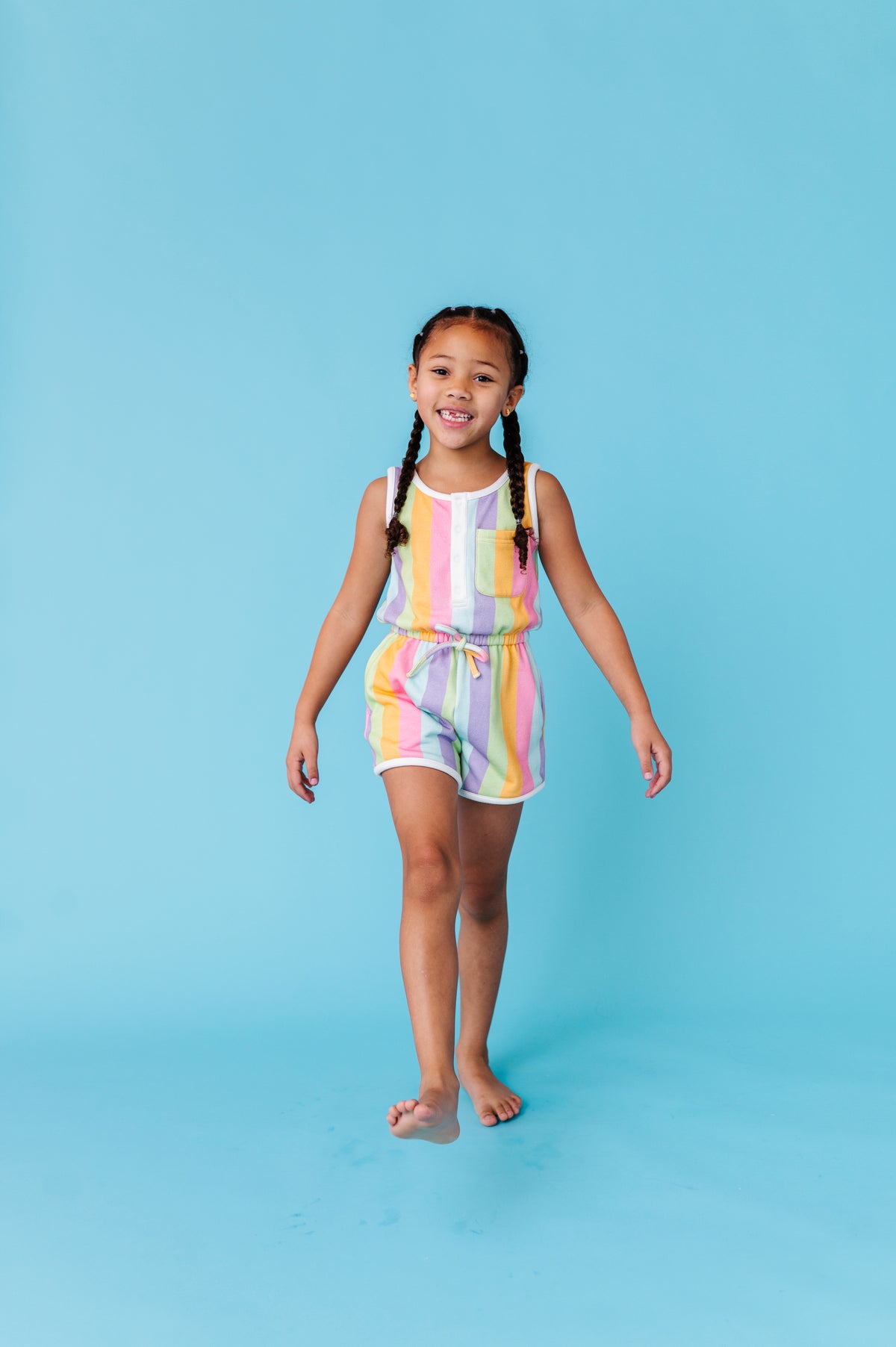 Sherbert Stripes | TERRY TANK ROMPER
