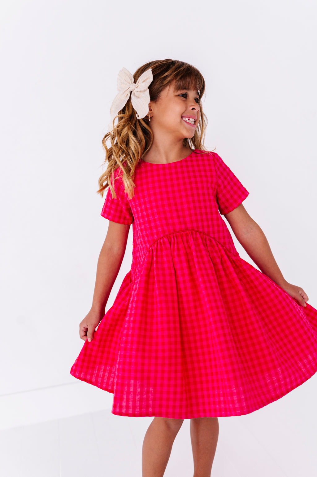 Merry Berry Gingham | Swing Dress