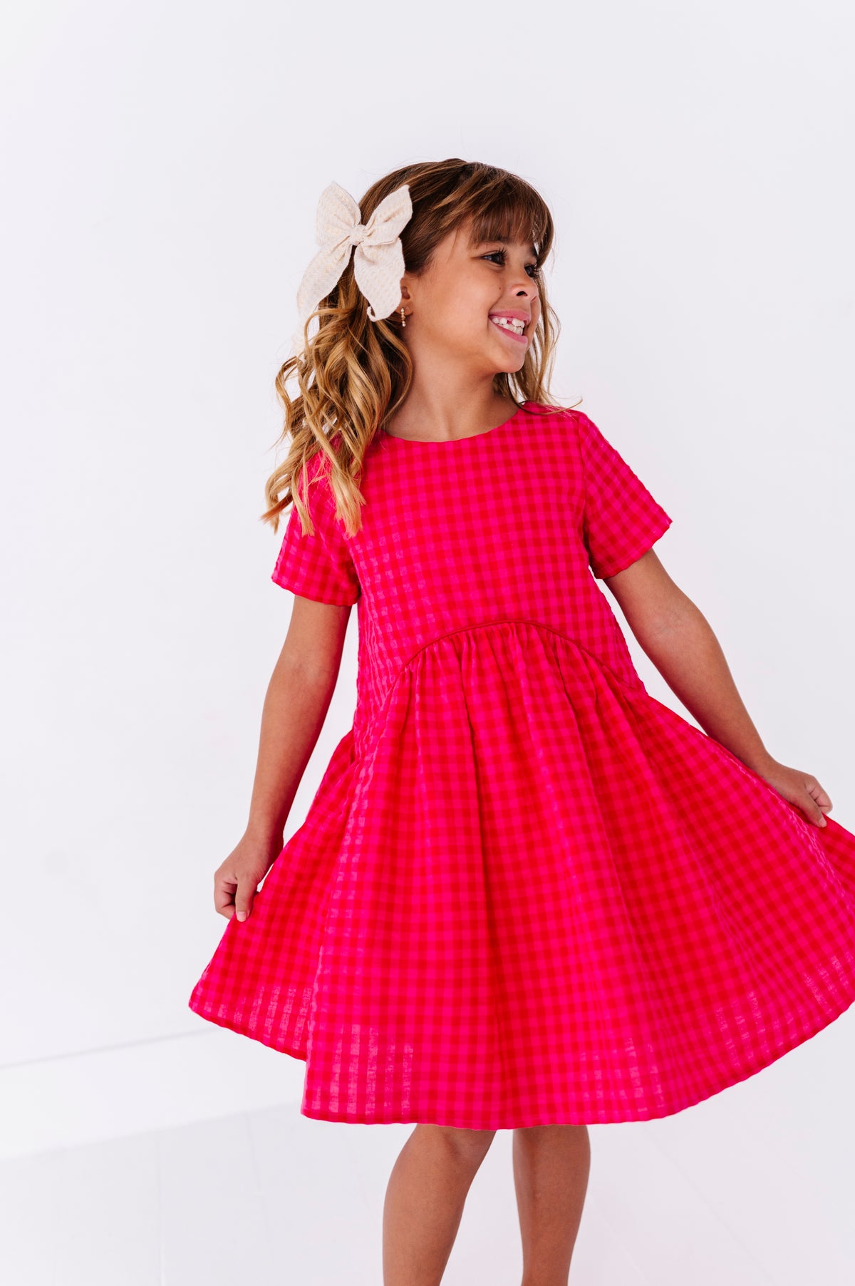 Merry Berry Gingham | Swing Dress