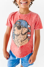 Load image into Gallery viewer, Patriotic Dog | RED Boys Curve Hem Tee