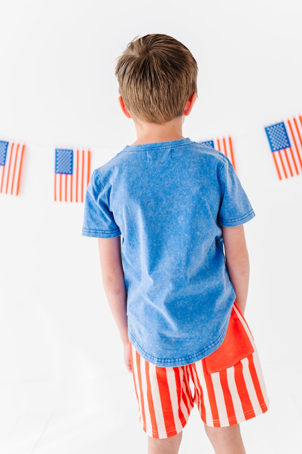 250 Year Flag | BLUE Boys Curve Hem Tee