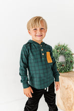 Load image into Gallery viewer, Pine Plaid | HOODED HENLEY