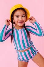 Load image into Gallery viewer, Cabanna Stripes | 1/4th ZIP RASHGUARD 2-PIECE