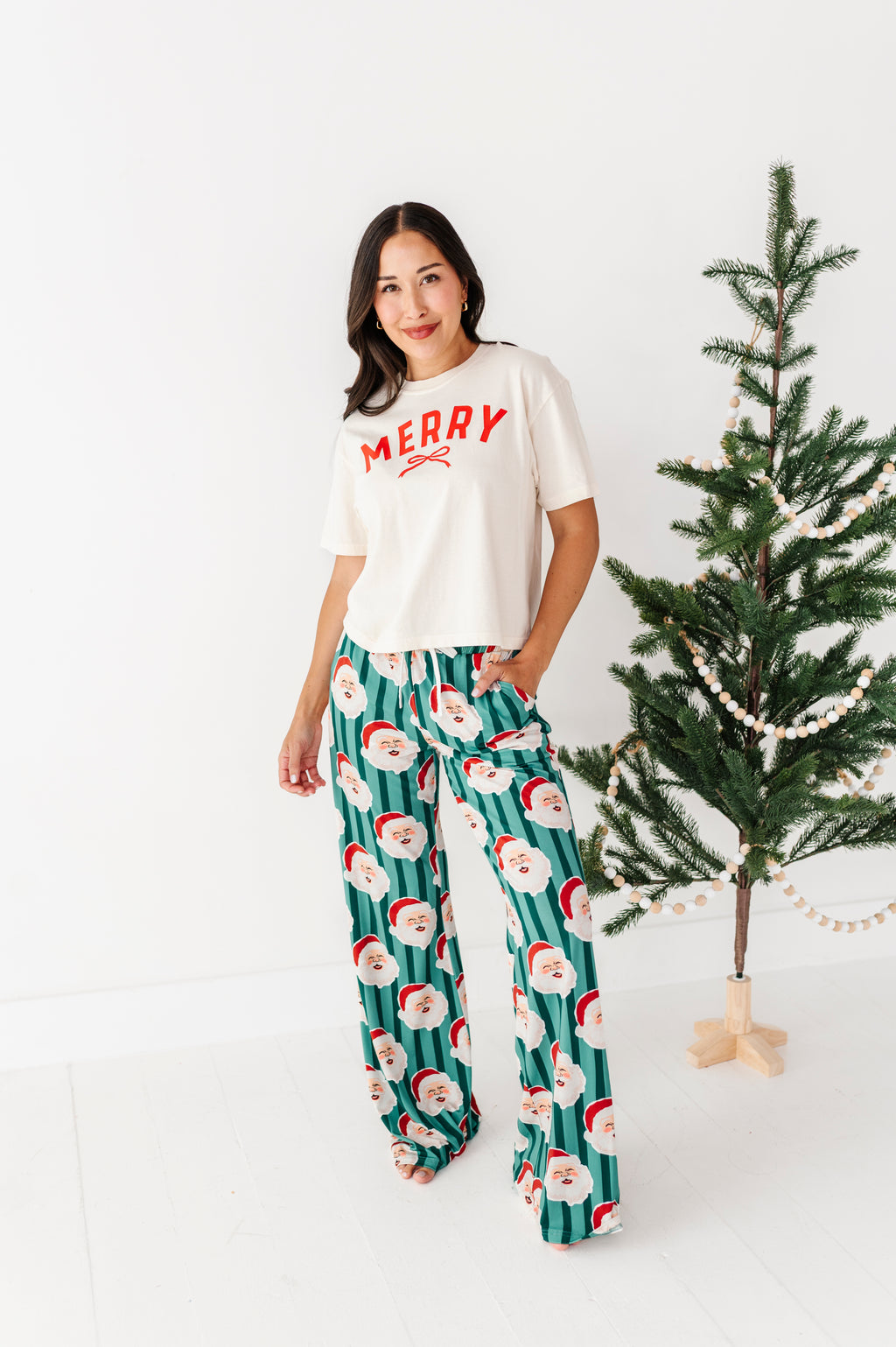 GREEN Santa Stripes | WOMEN'S Pants