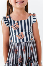 Load image into Gallery viewer, Striped Mickey Pumpkin | KIDS Ruffle Mesh Dress