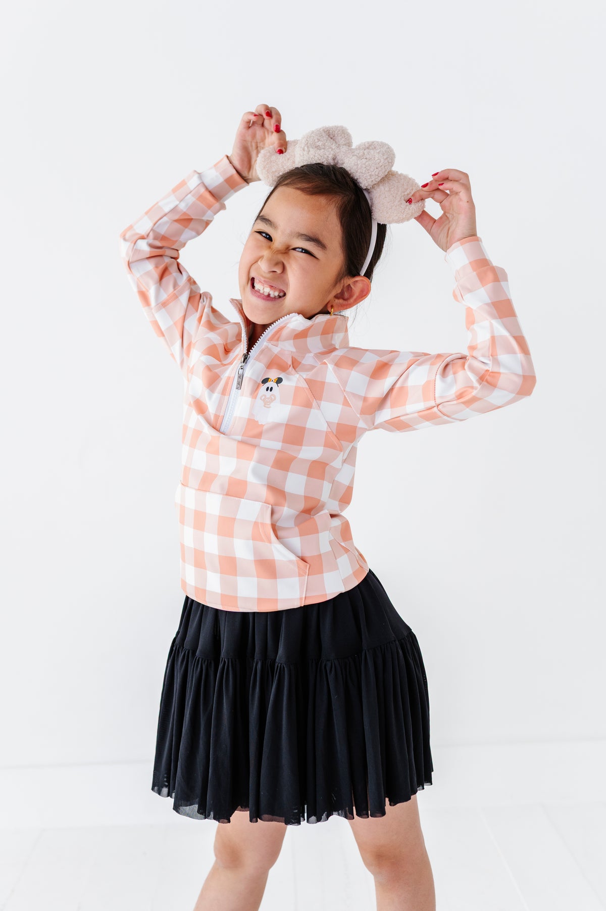 Pretzel Ghostie (PLAID) | KIDS 1/4th ZIP