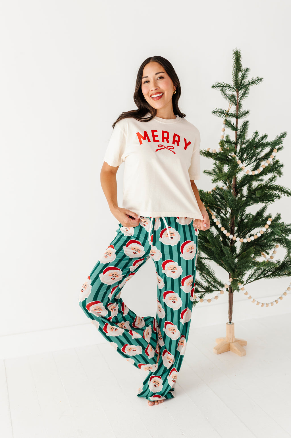 GREEN Santa Stripes | WOMEN'S Pants