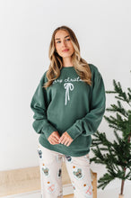 Load image into Gallery viewer, Merry Christmas Bow | (GREEN) FULL LENGTH SWEATSHIRT