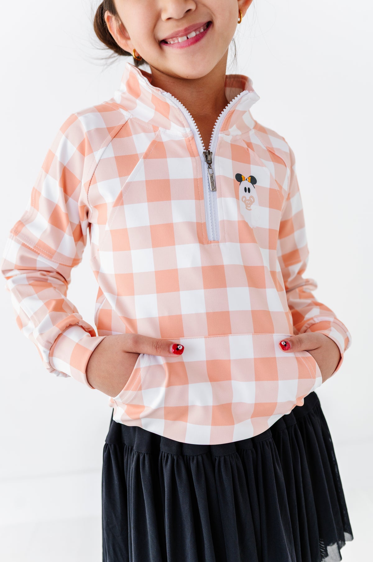 Pretzel Ghostie (PLAID) | KIDS 1/4th ZIP