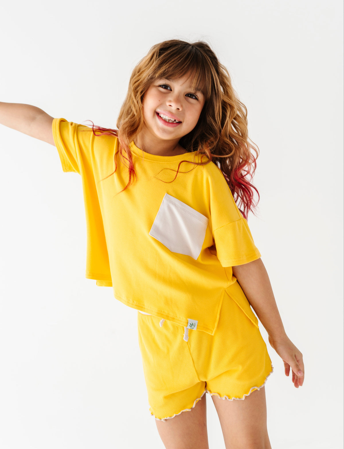 Lemon Drop | Boxy Crop + Shorts RIB Set