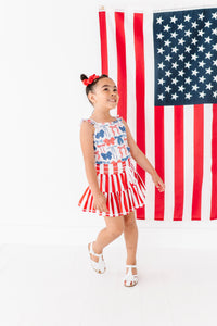 Red, White + BOW | Ribbed Tank