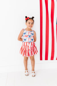 Red, White + BOW | Ribbed Tank