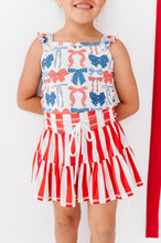 Load image into Gallery viewer, Red, White + BOW | Ribbed Tank