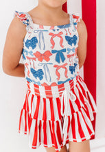 Load image into Gallery viewer, Red, White + BOW | Ribbed Tank