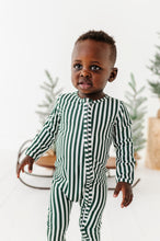 Load image into Gallery viewer, Green Stripes | ZIP ROMPER