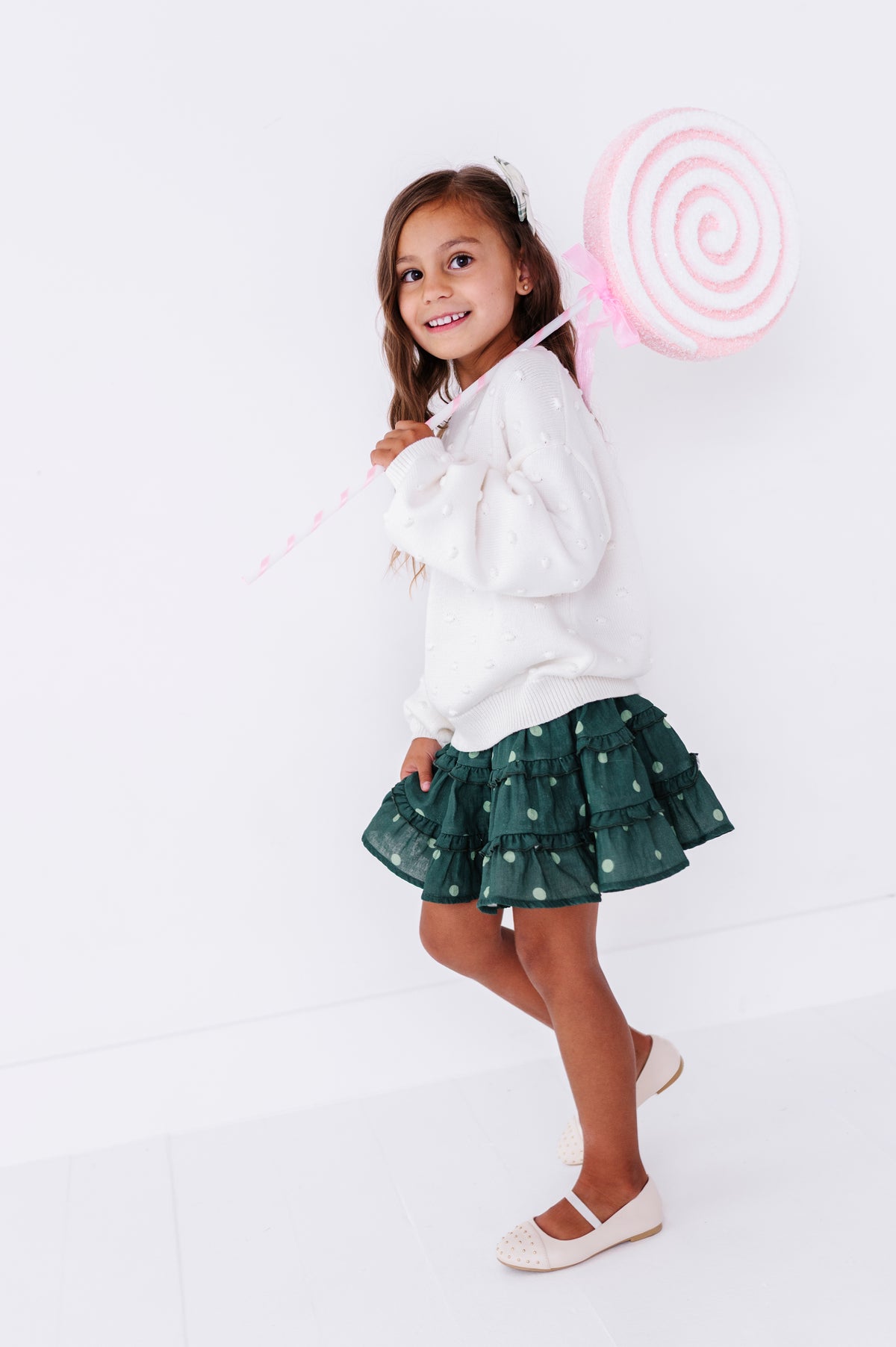 Pine Polka Dot | 3-Tiered Skort