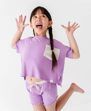 Load image into Gallery viewer, Pixie Purple | Boxy Crop + Shorts RIB Set