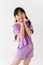 Load image into Gallery viewer, Pixie Purple | Boxy Crop + Shorts RIB Set