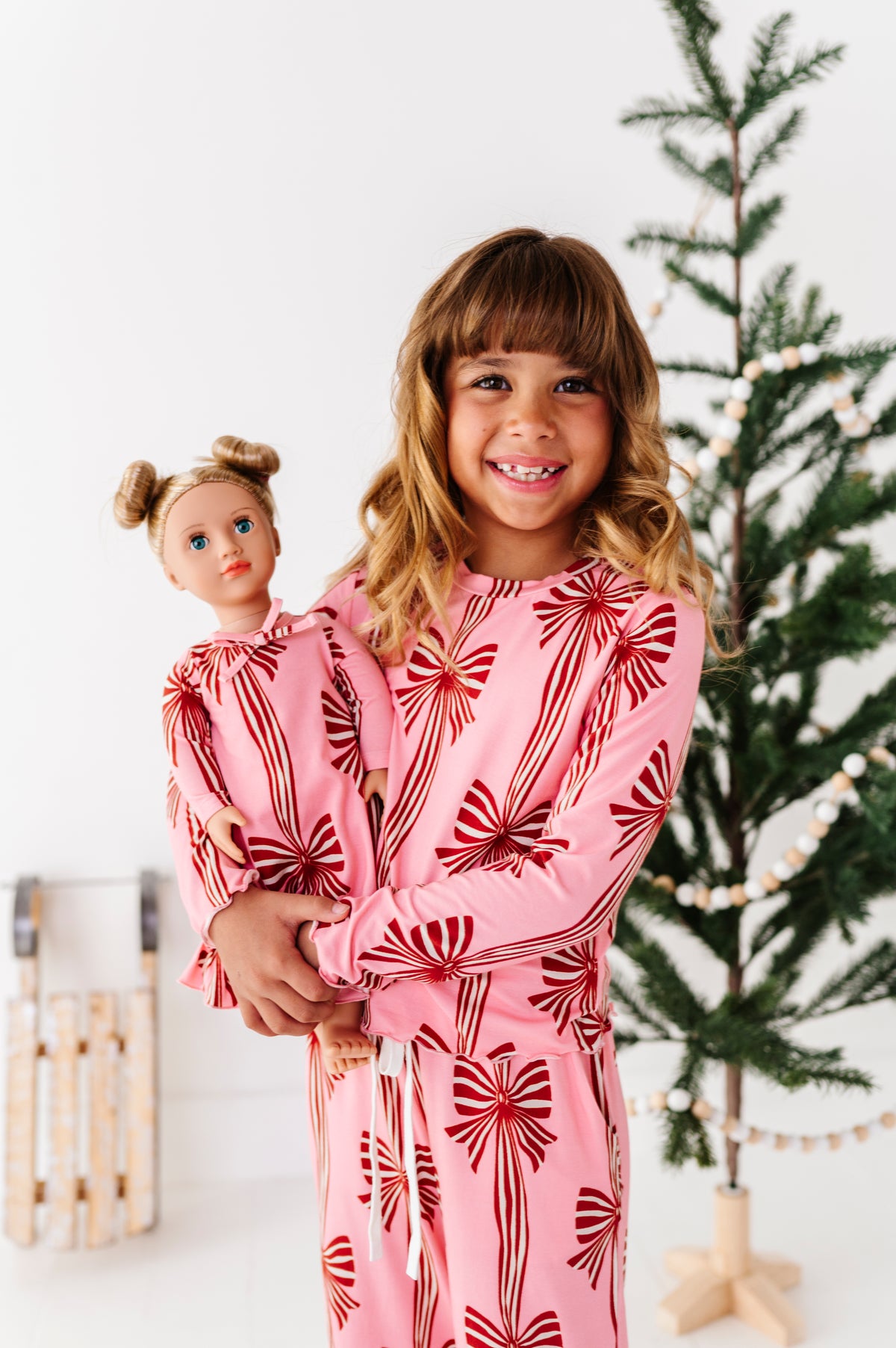 Peppermint Bows | 18" DOLL DRESS