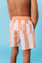 Load image into Gallery viewer, Tangerine Tide Stripes | BOYS SWIM SHORTS