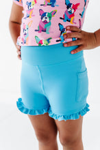 Load image into Gallery viewer, Blue Tide | Ruffle RIB Biker Shorts