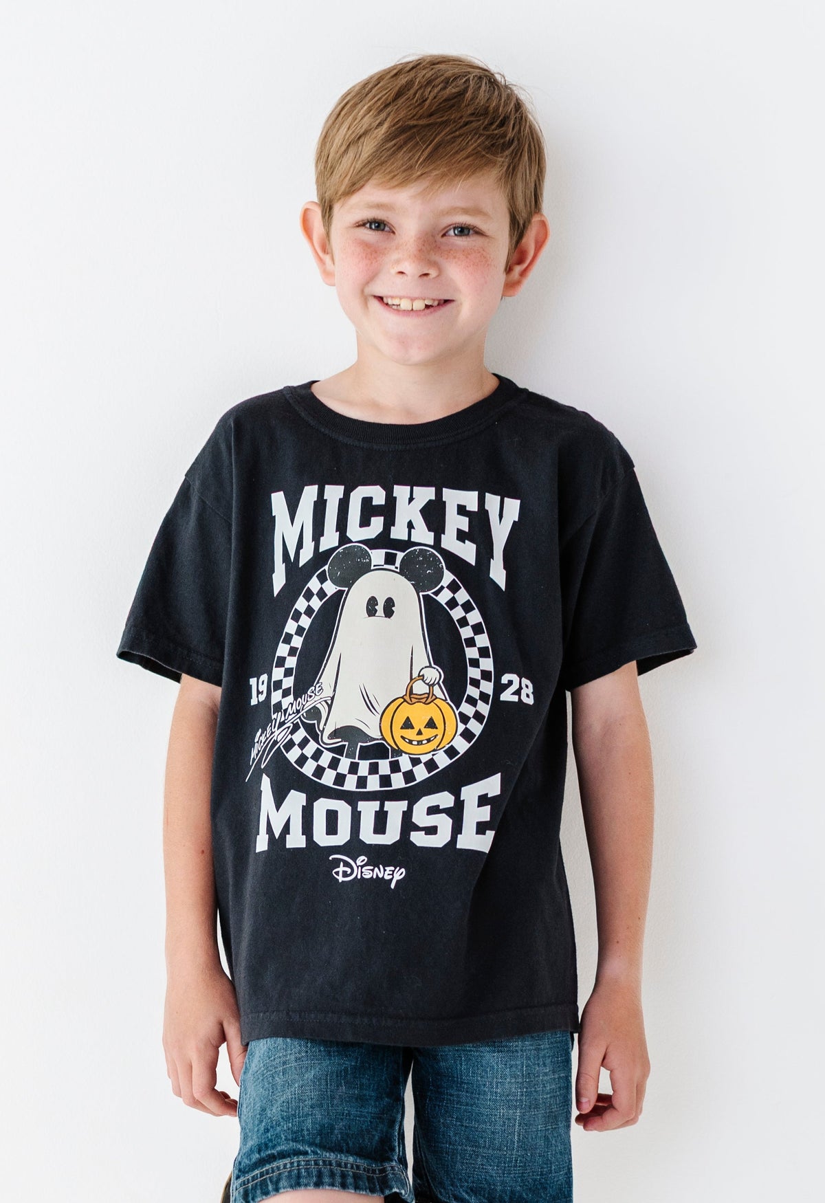 Mickey Check Ghost | KIDS TEE