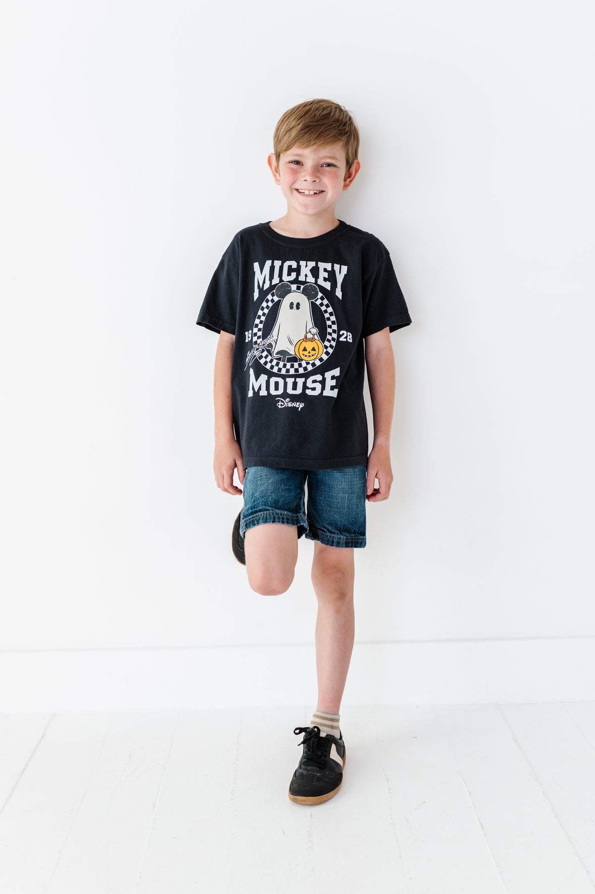 Mickey Check Ghost | KIDS TEE