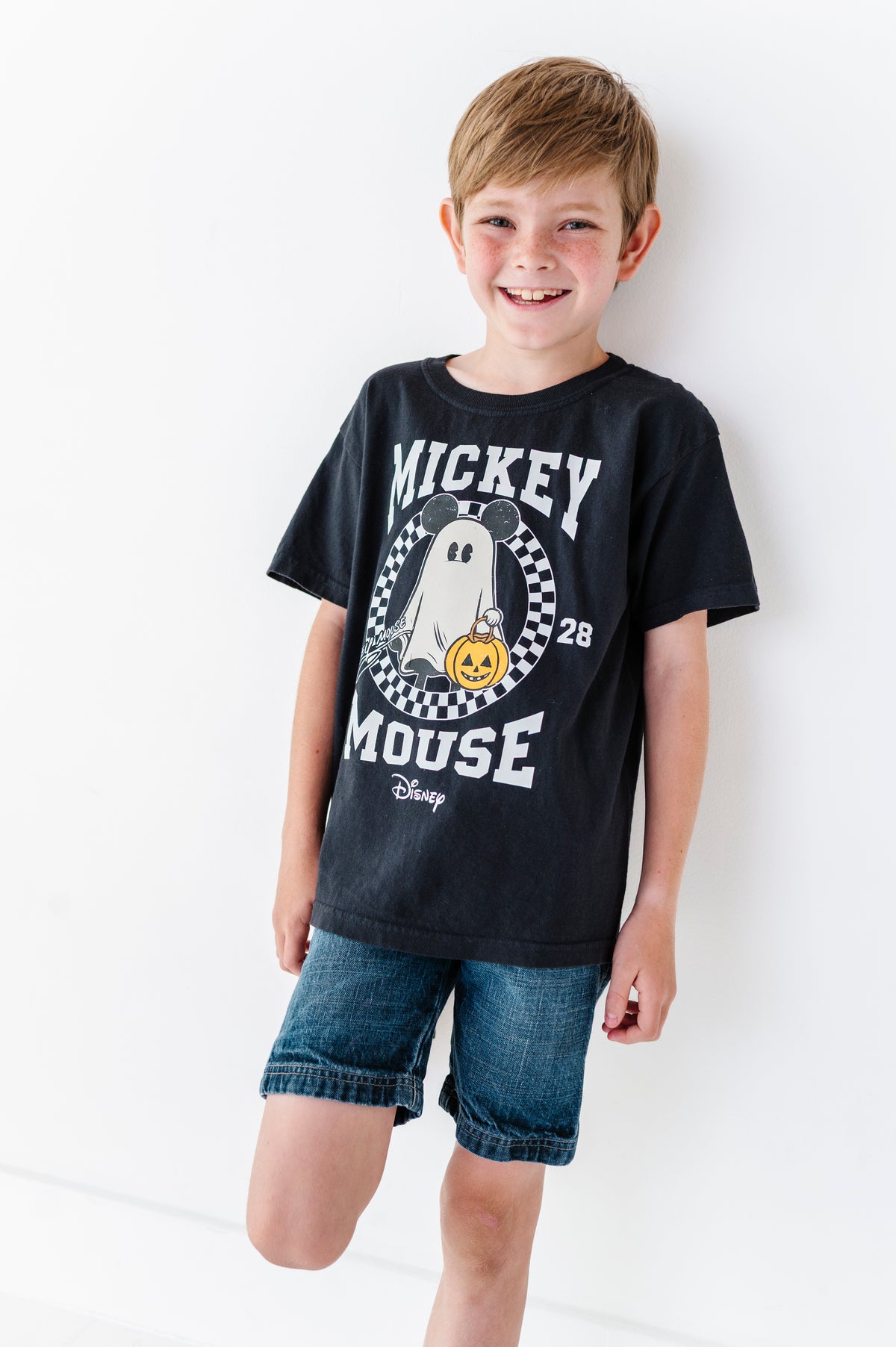 Mickey Check Ghost | KIDS TEE