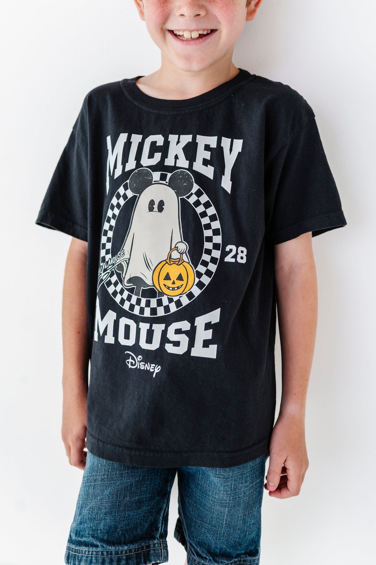 Mickey Check Ghost | KIDS TEE