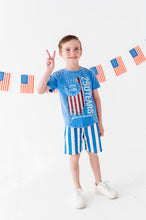 Load image into Gallery viewer, BLUE Spangled Stripes | BOY SHORTS
