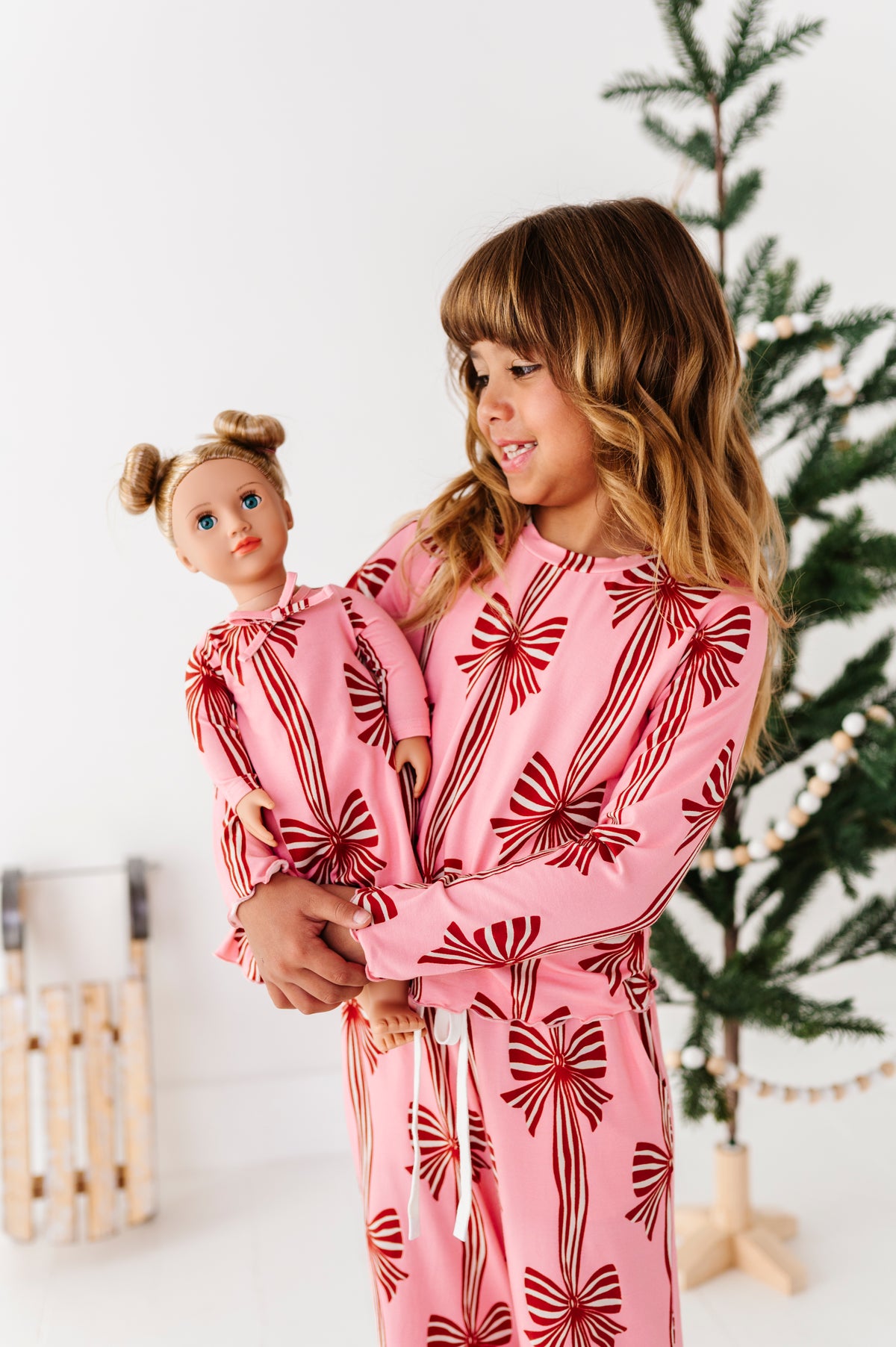 Peppermint Bows | 18" DOLL DRESS
